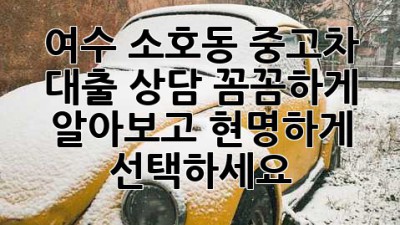 여수 소호동 중고차 대출 상담: 꼼꼼하게 알아보고 현명하게 선택하세요!